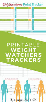 free weight watchers printables for
