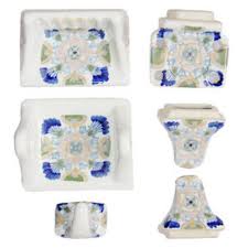White bathroom accessories ceramic toothbrush holder set soap dispenser soap dish lotion bottle ceramic bathroom aliexpress carries many white porcelain ceramic bathroom related products, including bathroom tray white. White Blue Bath Accessory Set