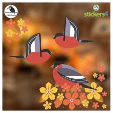 Birds Blooms Bullfinch Set Of Static Cling Window Stickers I Like Birds Window Stickers Birds