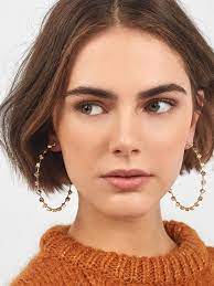 Elise Hoop Earrings Sparkly Earrings Short Hair Styles Hair Inspiration