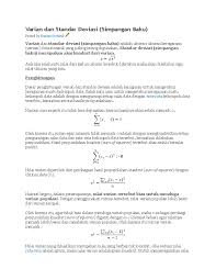 Varians harga (price variance, pv)adalah selisih antara jumlah yang seharusnya dibayarkan dengan jumlah yang sebenarnya dibayarkan untuk memperoleh input (contohnya bahan baku atau tenaga kerja langsung). Doc Varian Dan Standar Deviasi Simpangan Baku Ima Lastriana Academia Edu