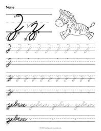 Free Printable Cursive Z Worksheet Learn Handwriting