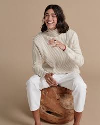 Que les supersticieux ne porteront qu'à partir de janvier ! Pull Col Cheminee Manches Longues Beige Chine Pull Steeven Vanise Unisexe Kujten Cachemire