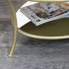 Small, large, oval, and round mirrored cocktail table styles available online. Large Glass Topped Gold Coffee Table