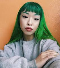 Colorful Hair Green Hair Colors Green Hair Long Hair With Bangs