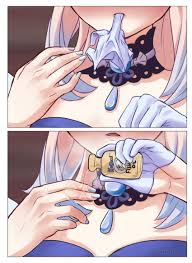 breath, sangonomiya kokomi, imminent masturbation, 1girl, lube - Anime R34