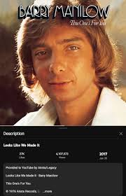 Barry Manilow's 1976 album 'This One's for You'