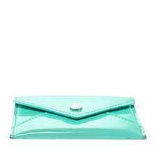 Business card holder epi leather exterior material: Tiffany Co Light Green Patent Leather Business Card Holder Tiffany Co Tlc