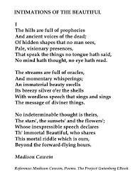 Madison Cawein Intimations Of The Beautiful Wisdom Quotes Poems Beautiful Poems