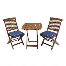 Top space bistro table set patio conversation set bar stools,metal outdoor furniture with 2 chairs and 1 coffee table 3 pcs, blu. Bistro Set World Market