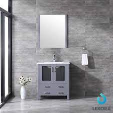 4 sizes ensure that there is a solution for many bathroom layouts, just choose your Lexora Volez 30 Color Dark Grey Bathroom Vanity With Mirror