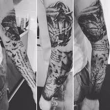 New Sleeve Tattoo Clock Lantern Supernatural And Mark Of Cain Feather Supernatural Tattoo Sleeve Tattoos Tattoos
