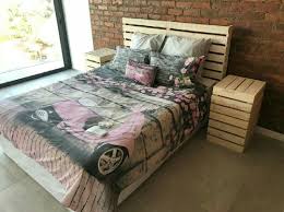 Pallet Double Bed Headboard And Pedestal Combo Affordable Custom Built Wooden Furniture Pallet Furniture Bedroom Pallet Wood Headboard Headboards For Beds