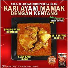 • 1/2 ekor ayam, dipotong menjadi 12 bagian • 350 g kentang,. Kari Ayam Mamak Viral D Heritage Keluaran Bumiputera Shopee Malaysia