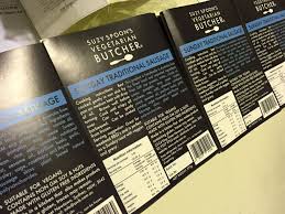 Food Labels For Suzy S Vegetarian Butcher In Newtown Sydney Seriously Amazing Food Everyone Should Check Out Food Labels Company Meals Vegetarian Sausages
