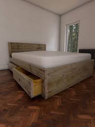 Reclaimed Scaffold Board Bed Base With Up To 4 By Naturalcity Bed Design Home Bedroom Bed