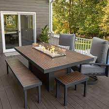 Most fire pit dining tables will be too large for a balcony, so you should look for smaller models that can seat only a few people. Kenwood Dining Fire Table Rectangular Fire Tables Shop Orww