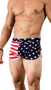 Represent the usa in american flag running shorts, singlet, bra top, or fit short. American Flag Side Split Shorts By Neptio Abc Underwear
