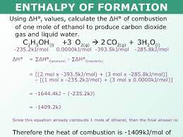 For example, c2h2(g) + 5 2o2(g) → 2co2(g) +h2o (l) you calculate δh ∘ c from standard enthalpies of formation: Tang 03 Enthalpy Of Formation And Combustion