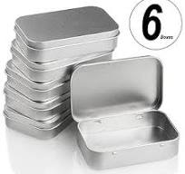 6 Pack Hinged Tin Box Containers - 3.7 x 2.4 x 0.8 inch Metal Tins Storage  Boxes with Lids, Rectangular Empty Small Home Craft Organizer for Gift, ...