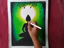 Our main purpose of this drawing is for learners. Easy Lord Buddha Drawing With Pastels How To Draw Buddha Purnima Drawing Youtube Buddha Drawing Oil Pastel Drawings Easy Buddha Painting Canvas