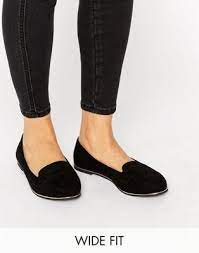 Women New Look Wide Fit Metal Detail Slip On Loafer Black Slip On Shoes Loafers Shoes