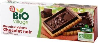 Biscuits Tablette Chocolat Noir Bio Village 150 G