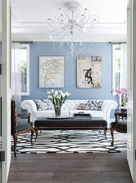 Gorgeous White And Blue Living Room Decor With Modern Chesterfield Modern Sofa Living Room Luxury Furniture Living Room Blue Living Room Decor