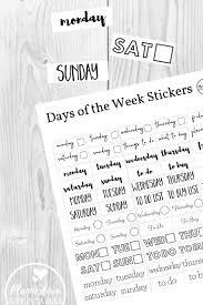 Black And White Bullet Journal Stickers Black And White Day Of The Week Stickers With A Bullet Journal Fl Happy Planner Free Printable Stickers Planner Printables Free Free Printable Planner Stickers