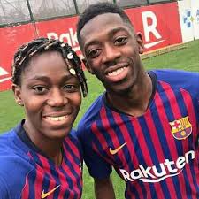 Asisat oshoala (r) with her late 'mother' (l). Asisat Oshoala And Ousemane Hefzibah Media Concept Facebook