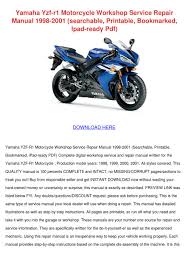 ℹ️ download yamaha fjr1300n manuals (total manuals: Yamaha Yzf R1 Motorcycle Workshop Service Rep By Chongboudreau Issuu