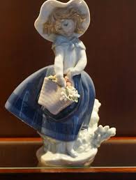 Lladro is stamped on the bottom in blue along with other etched or stamped lladro pottery marks. Lladro Flower Girl Lladro Figurines Lladro Porcelain Lladro