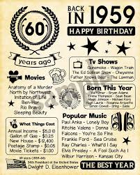 60th Birthday Present Ideas For Dad 1959 Fun Facts 1959 60th Birthday Gift For Husband Gift For Dad Father For Pa 60th Birthday Ideas For Dad 60th Birthday Ideas For Mom 60th Birthday Gifts