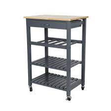 Idéal aussi sur le plan de travail. Desserte De Cuisine En Bois Gris Meuble Rangement Avec Roulettes 1 Tiroir Achat Prix Fnac