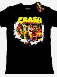 Crash Bandicoot Game Official Activision T Shirt Blk Cotton