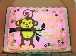 Girl Monkey Baby Shower Cake Baby Shower Monkey Girl Baby Shower Baby Shower Cakes Baby Shower Cakes Girl