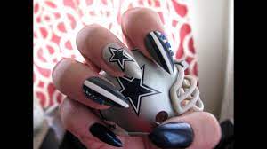 Dallas Cowboys Nail Art Nail Designs For Dallas Cowboys Fans Youtube Cowboy Nails Football Nail Designs Dallas Cowboys Nail Designs