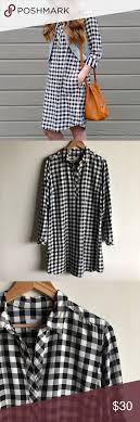 Black And White Gingham Shirt Dress J Jill Black And White Gingham Shirt Dress With Images Gingham Shirt Dress Jill Dress Clothes Design