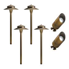 Kichler Centennial Brass Low Voltage Hardwired Configurable Landscape Lighting Kit Wayfair