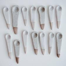 Handmade White Mini Pottery Salt Or Spice Spoon By Kabinshop |  notonthehighstreet.com