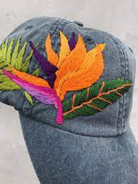 Hand Embroidered Hat With Flowers Embroidered Baseball Cap Etsy Embroidered Hats Hand Embroidered Custom Embroidered Hats