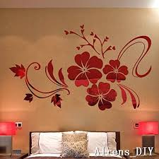 Amazon Com Alrens Diy Tm Multi Pcs Large Flowers Diy Tv Background Decor Mirror Surface Crystal Wall Stic Simple Wall Paintings Wall Paint Designs Wall Murals