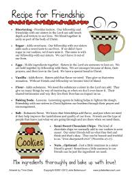 Recipe For Friendship Printable Friendship Recipe Christian Women S Ministry Womens Ministry