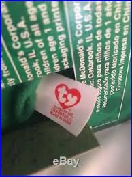 Rare Errors Nib Erin The Bear Ty Beanie Babies Plush Ronald Mcdonald Charities Ty Beanie Babies Rare