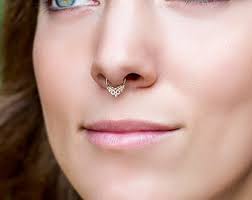 Fake Indian Septum Ring, Faux Septum Ring, No Piercing Septum Jewelry, Gold  Fake Septum Hoop