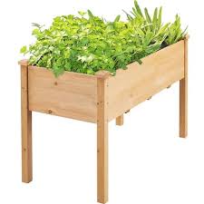 Ein hochbeet mit integrierter automatischer pumpe, die die wasserversorgung übernimmt, mach. Hochbeet Krauterbeet Holz Fruhbeet Pflanzbeet Pflanzkasten Fur Garten Terrasse Balkon 124 X 58 5 X 76