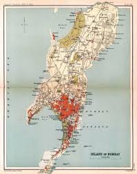 Map of Mumbai - Bombay old: historical ...
