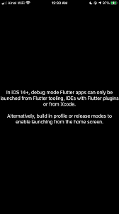 Apparently, this is a known issue of flutter on ios 14 for apps in debug mode, see this article on the flutter website, and this github . Ios 14 Not Letting Flutter Apps Still In Dev To Launch From The Home Screen Compared To Building Running From The Ide Stack Overflow
