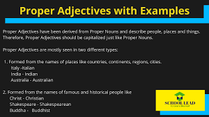 Proper Adjectives Adjectives Examples Of Adjectives Proper