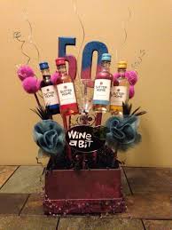 50th Birthday Gift Ideas For 50 Year Old Woman 50th Birthday Basket Funny 50th Birthday Gifts Birthday Basket 50th Birthday Decorations